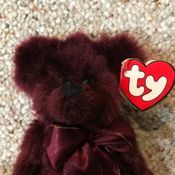Ty Attic Treasures Beanie Babies 1993 BEARGUNDY Articulated Beanie Baby w/ Tags - Picture 3 of 7